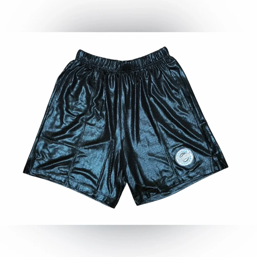 NEW Savage X‎ Fenty Chain Reaction Metallic Black Basketball Shorts Streetwear S